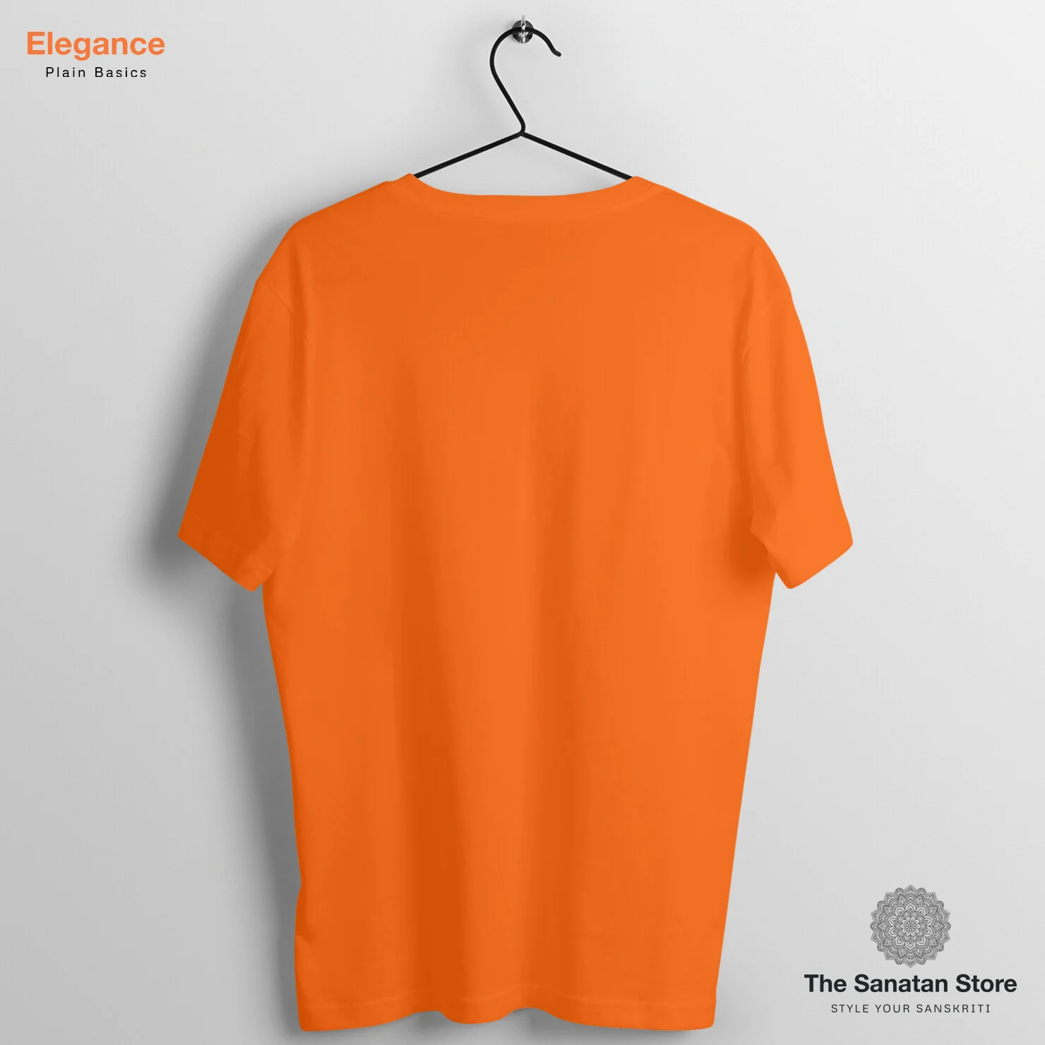 Orange Radiance: Unisex Plain Half Sleeve T-Shirt - Main Image
